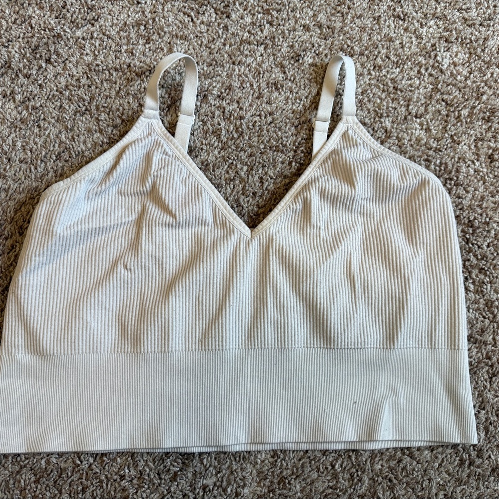 Harper Wilde Women's White Ribbed Bralette
